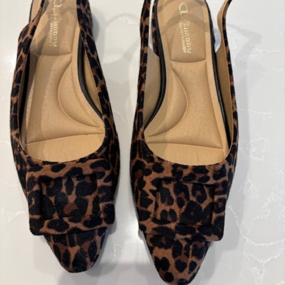 CL by Laundry Leopard Print Slingback Flats
